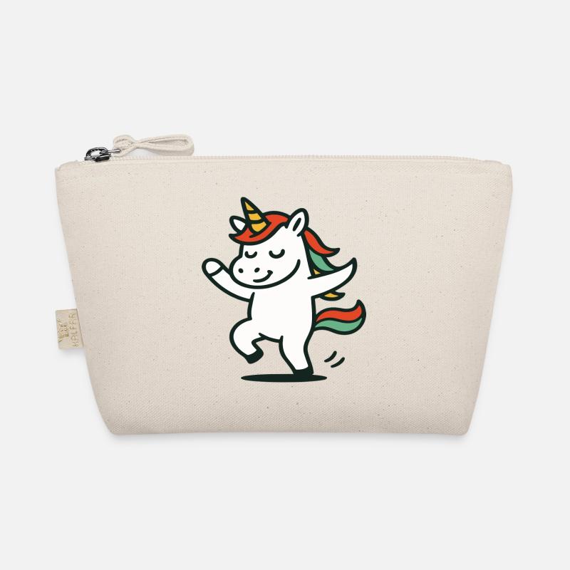 Cute Dancing Unicorn with Colorful Mane Mascot Organic Pouch