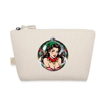 Weihnachts-Pin-up-Anhänger - Bio-Täschchen - Natur - Vorne
