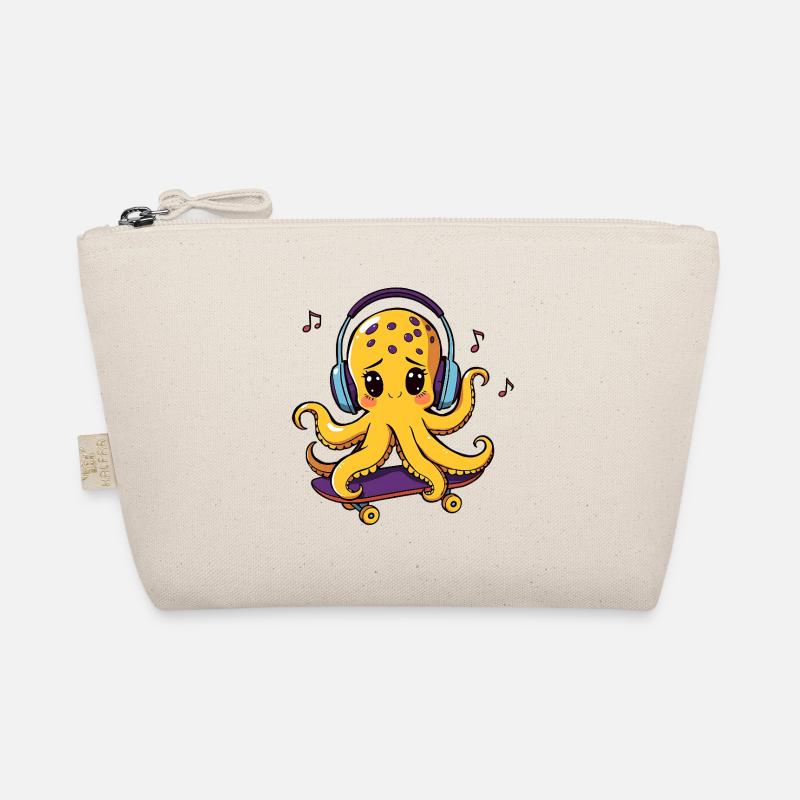 Pieuvre DJ sur skateboard - Trousse biologique - nature