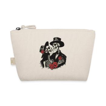 Gothic Skeleton Couple with Roses - Organic Pouch - nature - Front