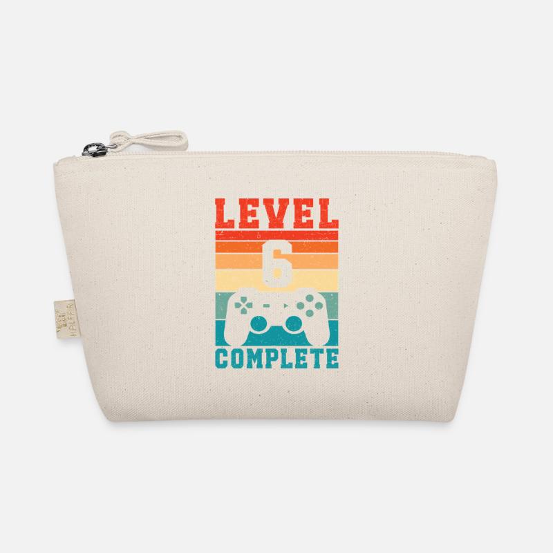 6th Birthday Level 6 Complete 6 Years Gamer Organic Pouch