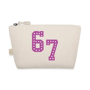 6 7 – Trendy minimalist text design, - Organic Pouch - nature - Front