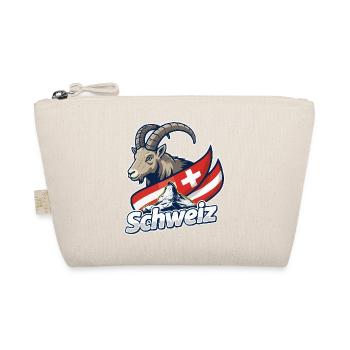 Bouquetin alpin avec drapeau suisse - Trousse biologique - nature - Devant