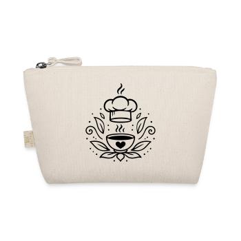 Vegan Cooking Bowl with Heart & Chef's Hat - Organic Pouch - nature - Front