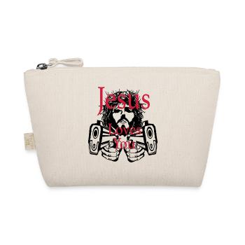 Jesus Loves You – Faith Statement Art Design - Organic Pouch - nature - Front
