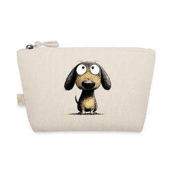 Googly Eyes Dachshund Dog Cartoon Art - Organic Pouch - nature - Front