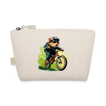 Hamster Mountain Bike / Biker Hamster - Organic Pouch - nature - Front