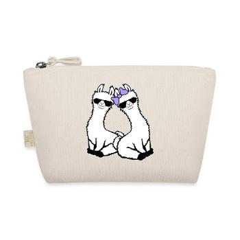2 Llamas Couple In Love Cool Sunglasses Sitting - Organic Pouch - nature - Front