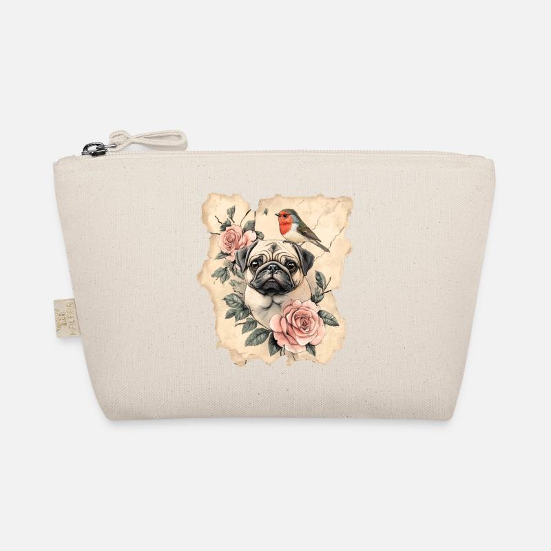 Pug and bird Organic Pouch