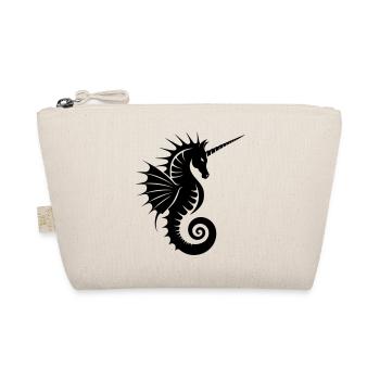 Unicorn Seahorse Silhouette - Organic Pouch - nature - Front