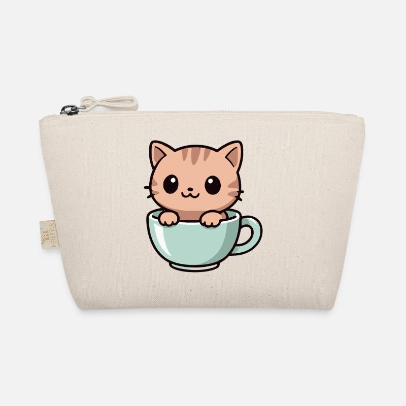 Chat dans une tasse à café - Motif mignon Trousse biologique