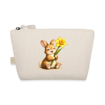 Bunny with yellow spring flower - Organic Pouch - nature - Front