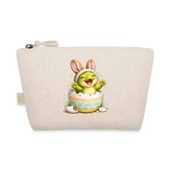 Baby Dinosaur with Bunny Ears in Easter Egg - Organic Pouch - nature - Front