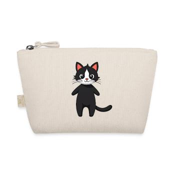 Schwarze Katze - Bio-Täschchen - Natur - Vorne