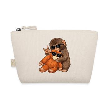 Affe Punch Rockmusik Lustig Geschenk - Bio-Täschchen - Natur - Vorne
