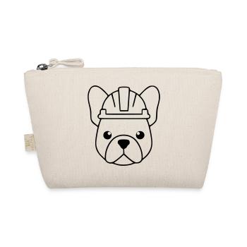 Frenchie Construction Worker Helmet Outline - Organic Pouch - nature - Front
