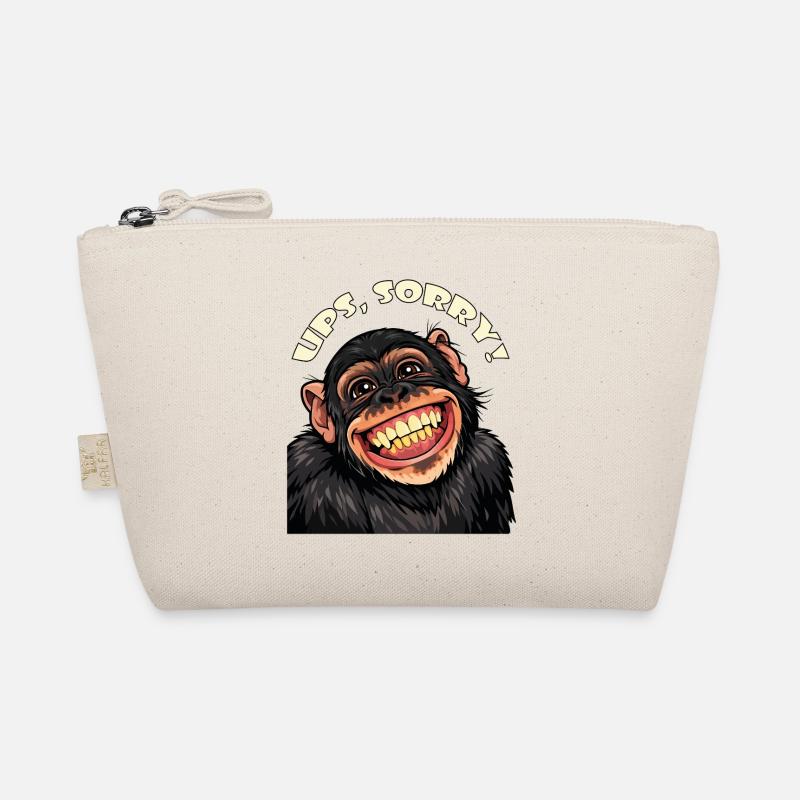 Oops, sorry! Funny Grinning Cartoon Monkey Organic Pouch