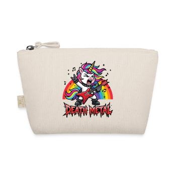 Death Metal Einhorn – Rocker Regenbogen Design - Bio-Täschchen - Natur - Vorne