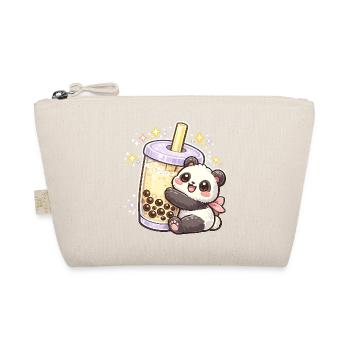 Panda Bubble Tea Cuddle Motif - Organic Pouch - nature - Front