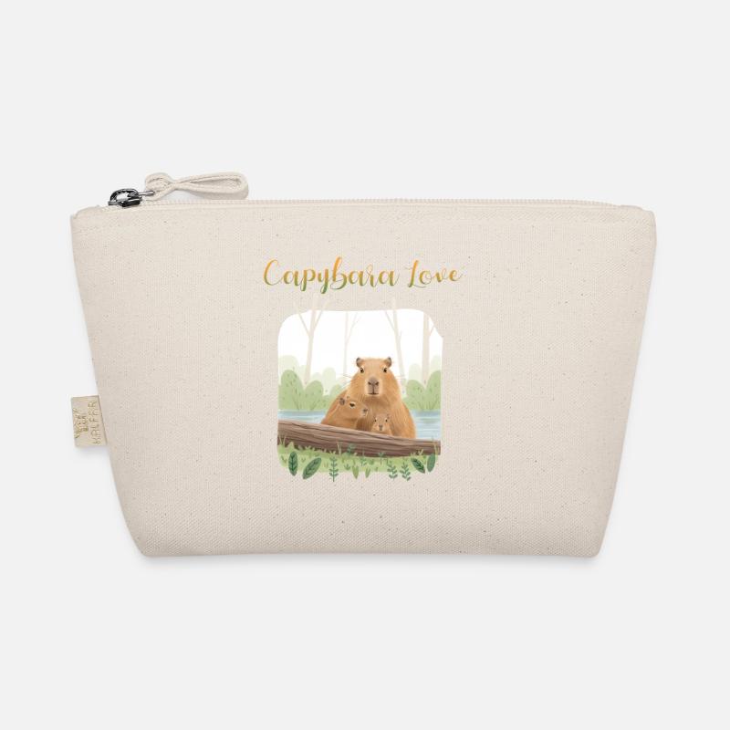 T-Shirt-Design „Capybara Love“ - Bio-Täschchen - Natur
