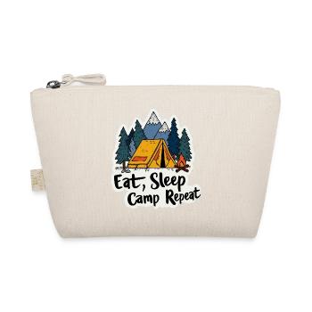 Camping Spruch Eat Sleep Camp Repeat Camper Outdoo - Organic Pouch - nature - Front