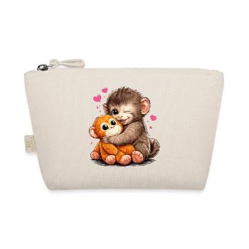 Affe Punch Lustig Geschenk Süß - Bio-Täschchen - Natur - Vorne