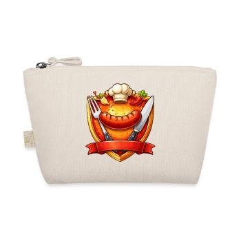 Gegrillte Wurst auf rotem Teller Schild - Bio-Täschchen - Natur - Vorne