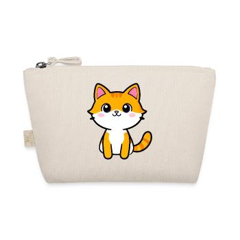Kawaii Orange Kitten Cartoon - Bio-Täschchen - Natur - Vorne