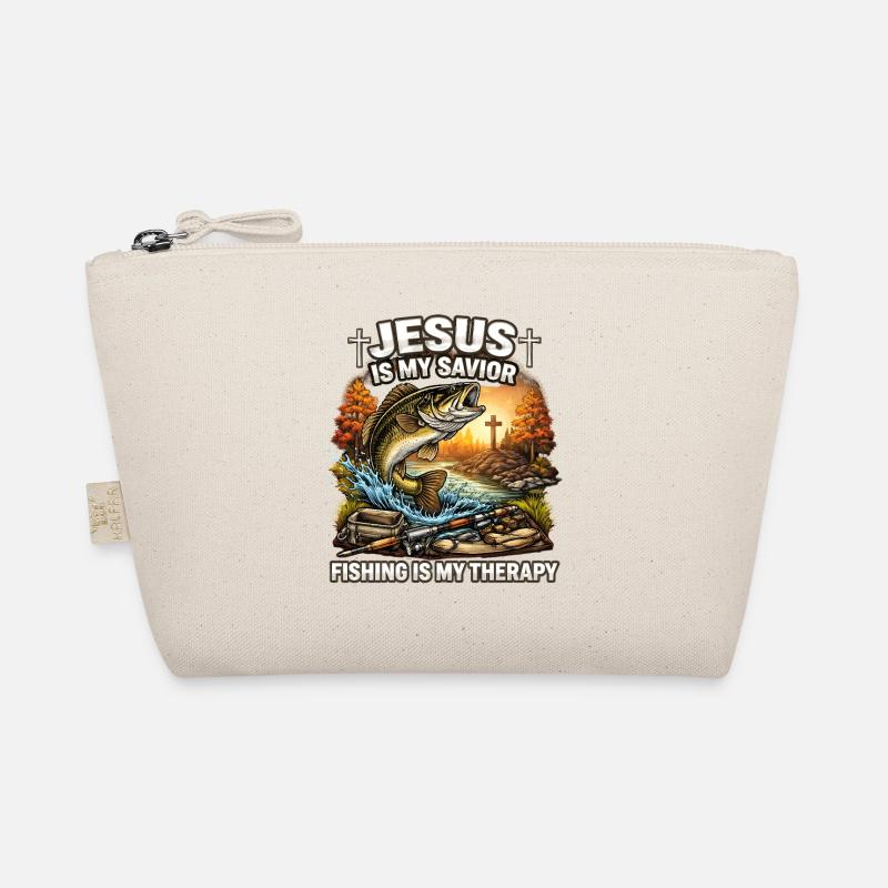 Jesus is my savior, fishing is therapy Organic Pouch