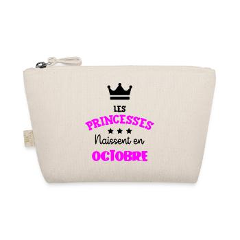 Princesse née en Octobre Cadeau Anniversaire - Trousse biologique - nature - Devant