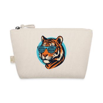 Tiger mit Sonnenbrille Pop Art - Bio-Täschchen - Natur - Vorne