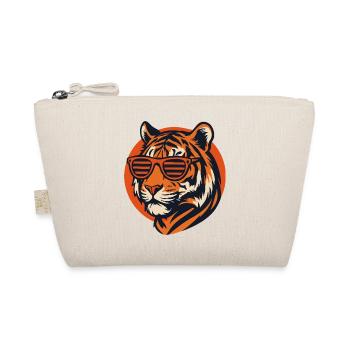 Tiger mit Retro Sonnenbrille - Bio-Täschchen - Natur - Vorne