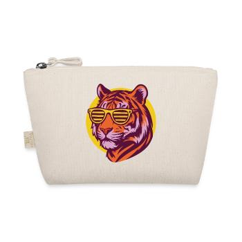 Tiger im Neon Retro Stil - Bio-Täschchen - Natur - Vorne