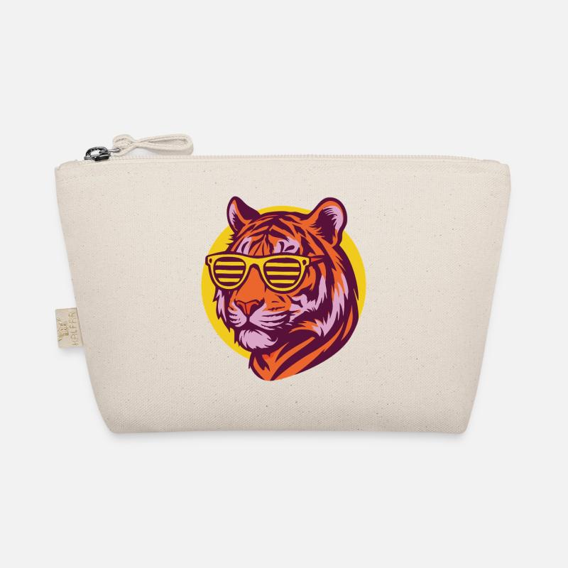 Tiger im Neon Retro Stil Bio-Täschchen