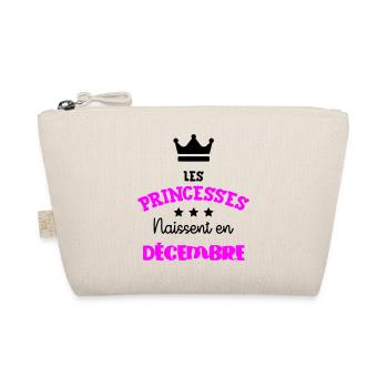 Cadeau naissance bébé fille Décembre Princesses - Trousse biologique - nature - Devant