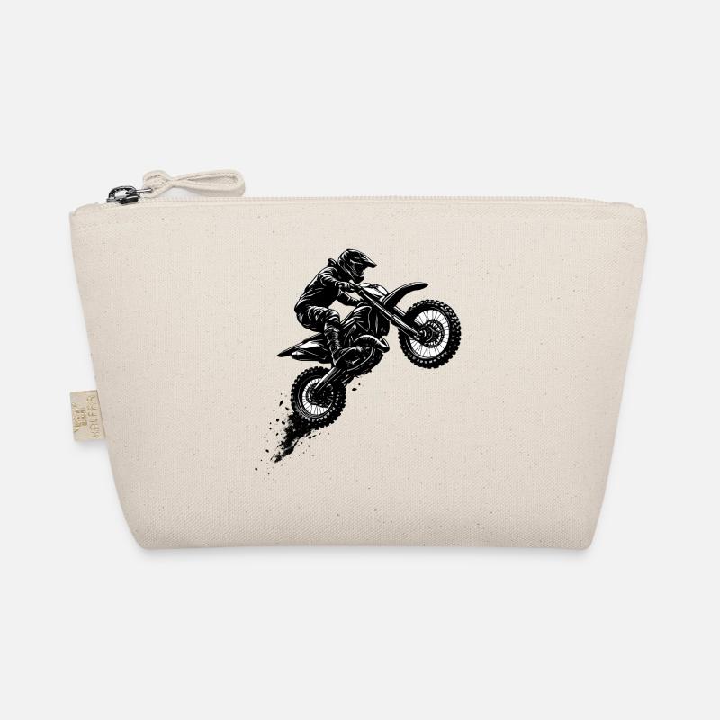 Saut motocross en noir et blanc Trousse biologique