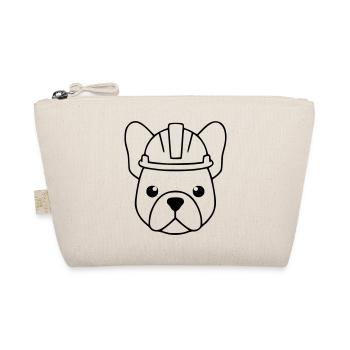 Frenchie Bauhelm Kopf Outline - Bio-Täschchen - Natur - Vorne
