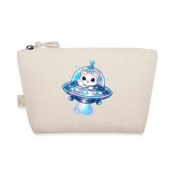 Kawaii Katzen UFO Weltraumfreund - Bio-Täschchen - Natur - Vorne