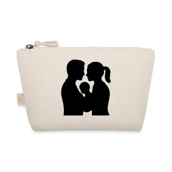 Family Silhouette Parents Children Love Together - Organic Pouch - nature - Front