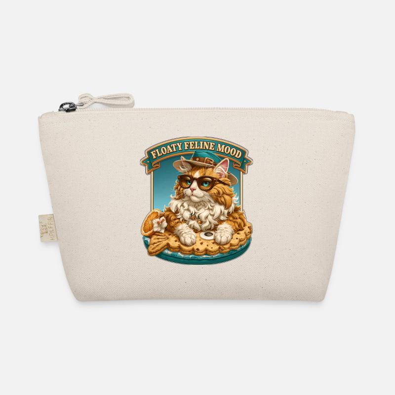 Floaty Feline Mood Cool Cat on Summer Pool Float Organic Pouch