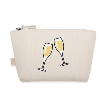 2 Sektgläser (Sekt / Oval / Zu / 3C) - Bio-Täschchen - Natur - Vorne