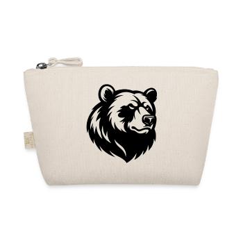 Angry Bear Head - Organic Pouch - nature - Front