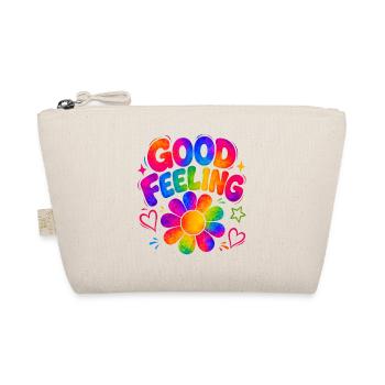 GOOD FEELING - Colourful retro vibes with flower power - Organic Pouch - nature - Front