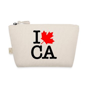 Very Polite Red Black I Love Canada Maple Leaf - Organic Pouch - nature - Front