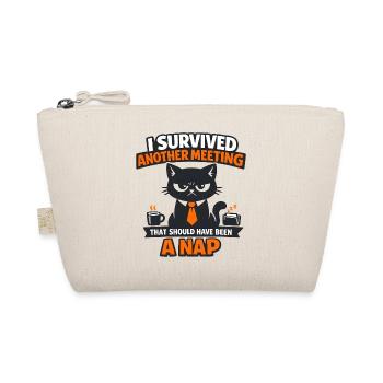 Cat in a Suit – Meeting Nap Meme - Organic Pouch - nature - Front