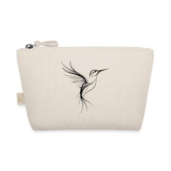 Spiritual Hummingbird Line Art - Organic Pouch - nature - Front