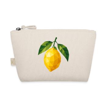 Geometric Lemon | Polygon Fruit Motif - Organic Pouch - nature - Front