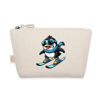 Penguin sur Ski Funny Winter Sports Comic - Trousse biologique - nature - Devant