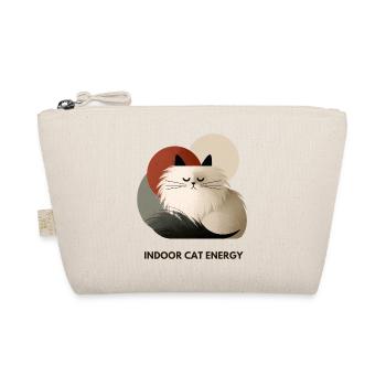 Indoor Cat Energy Retro Illustration Design - Organic Pouch - nature - Front