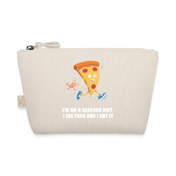 Seafood Diet Wortwitz mit Pizza und Garnele - Bio-Täschchen - Natur - Vorne